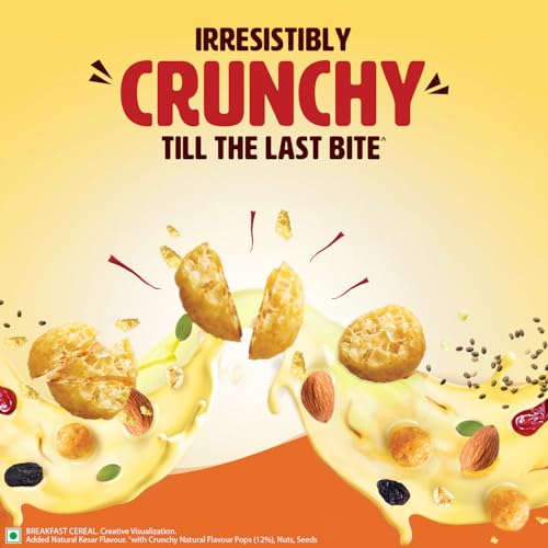 Saffola Muesli Kesar Crunch with Flavour Pops, 700 gm | 15 in 1 Fruit and Nuts, Seeds, Millet & more | Cereals for breakfast rich in wholegrain, protein, fibre - Image 4