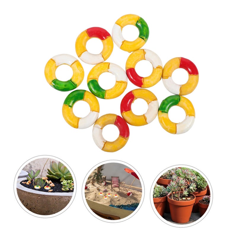 Miniature Swim Rings For Bathtub Models 10Pcs Lightweight DIY Scene Props - Image 3