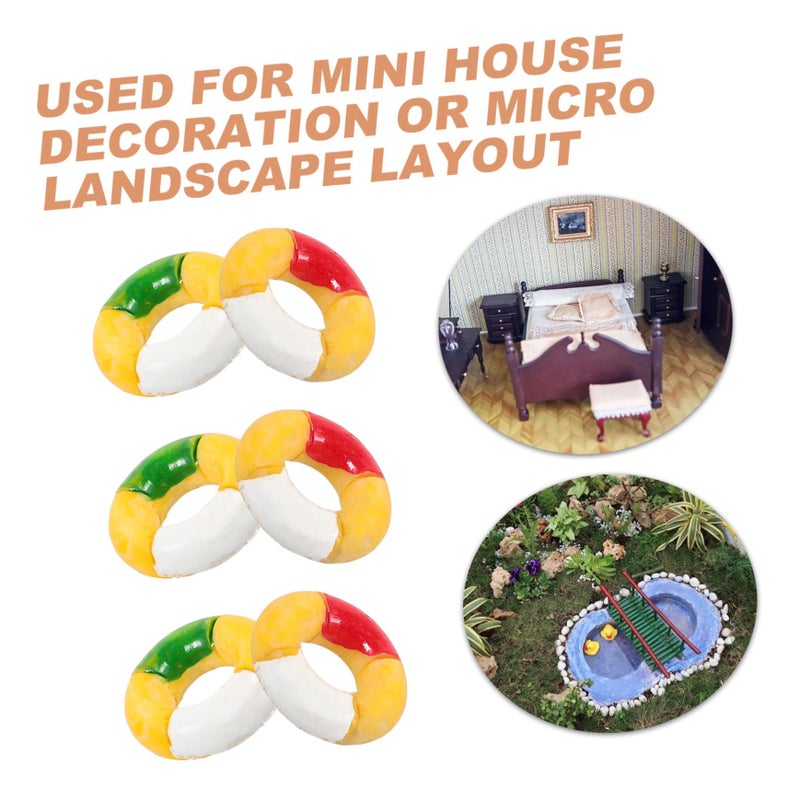 Miniature Swim Rings For Bathtub Models 10Pcs Lightweight DIY Scene Props - Image 4