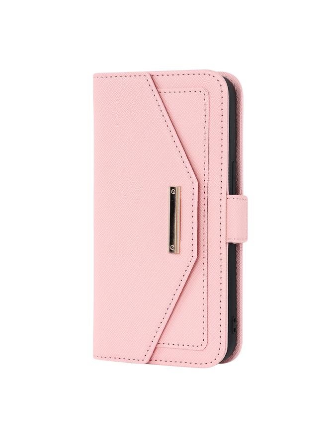 زبون جراب هاتف iPhone 12 / 12 Pro جراب هاتف جلدي بملمس متقاطع مع حبل - Image 2