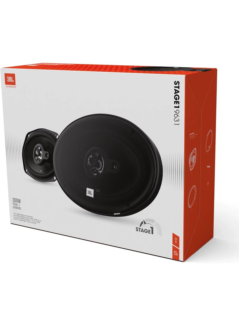 JBL Stage1 9631 3-Way 300W Oval Car Speaker Kit Car Speaker Boxes 16.5 x 23cm 6 x 9in Black - Image 1