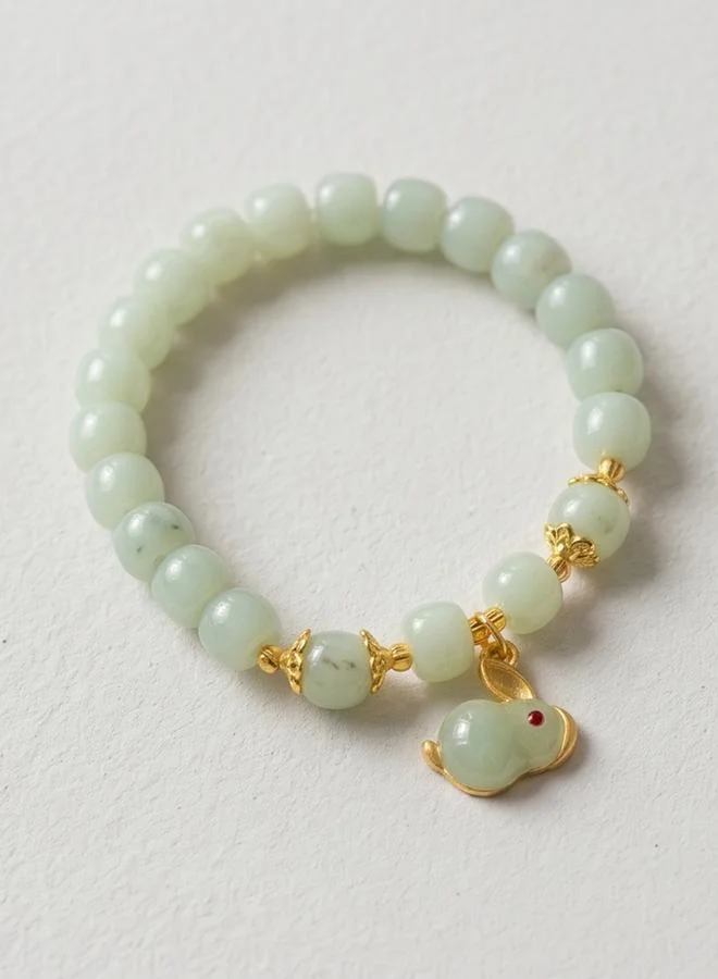 Take Two  Multi-Color Beaded Bracelet with Jade Rabbit Charm for Women | Best Price UAE