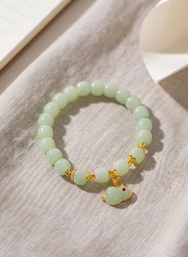Take Two  Multi-Color Beaded Bracelet with Jade Rabbit Charm for Women | Best Price UAE