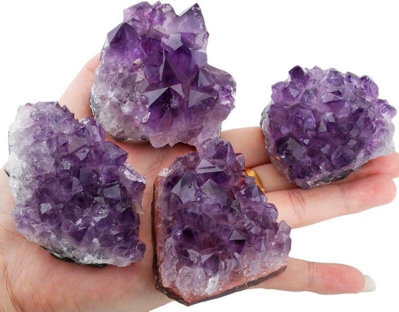 rockcloud Natural Purple Amethyst Quartz Crystal Cluster Geode Druzy Home Decoration Gemstone Specimen - Image 3