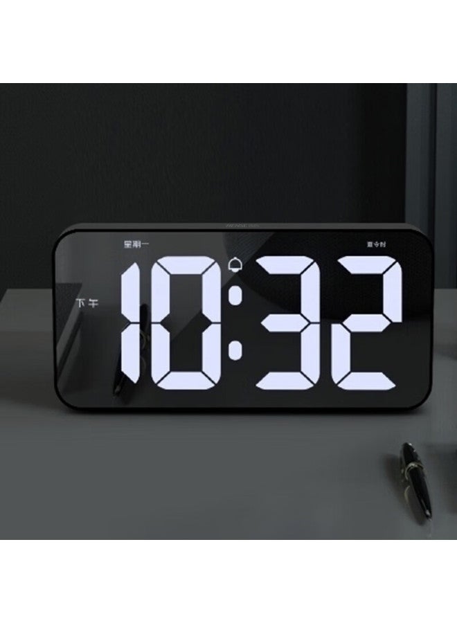 Hense Large Screen Electronic Clock Desktop Table Clock Led Lcd Alarm Clock Living Room Wall Clock Wall Clock Ha500 Black - Image 1