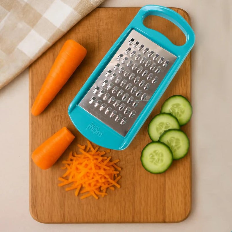 SUPERMOM Grater 1 Pc – Multipurpose Stainless Steel Grater for Cheese & Vegetable, Handheld Crusher for Potatoes, Carrots, Gingers and More with Protective Durable Plastic Frame Kitchen Accessories - Image 2