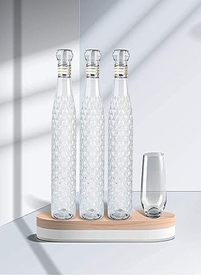 QUALIZA Plastic Fridge Water Bottle Set of 6 (1000ML Each) – Crystal Diamond Cap Water Bottles for Kitchen, Home, Office, School, and Travel (Crystal Diamond Watter Bottle Pack 6-1Ltr, 1) - Image 2