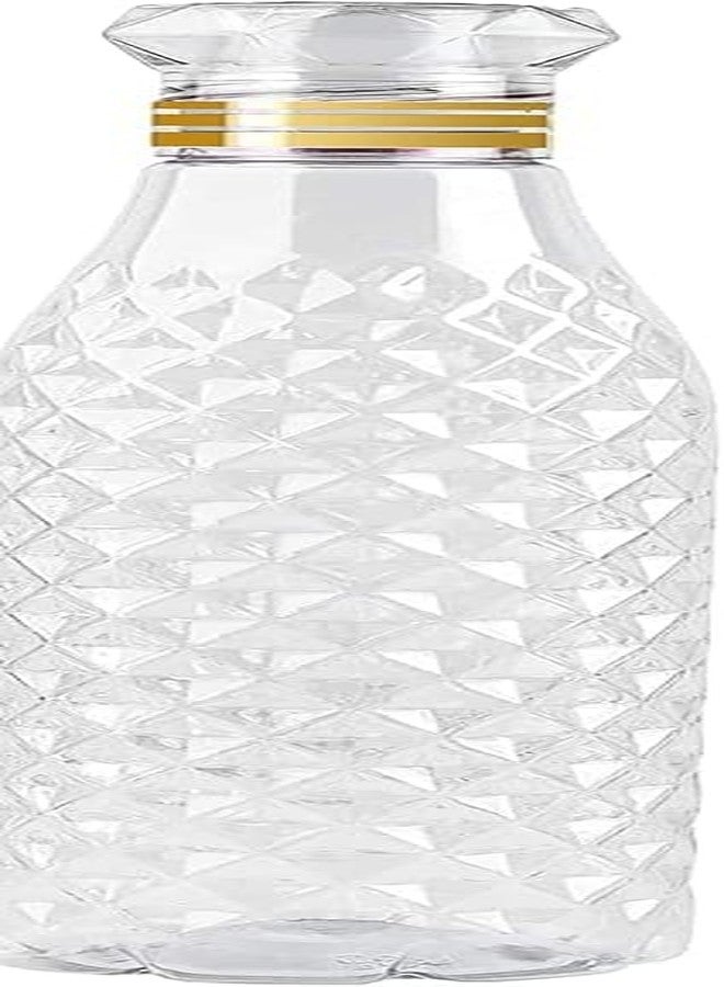 QUALIZA Plastic Fridge Water Bottle Set of 6 (1000ML Each) – Crystal Diamond Cap Water Bottles for Kitchen, Home, Office, School, and Travel (Crystal Diamond Watter Bottle Pack 6-1Ltr, 1) - Image 4
