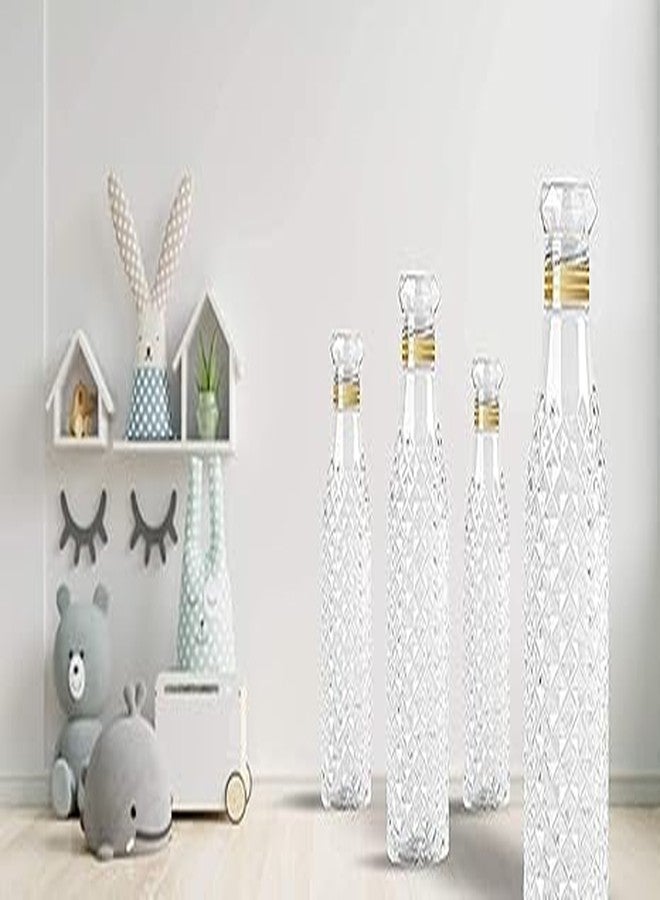 QUALIZA Plastic Fridge Water Bottle Set of 6 (1000ML Each) – Crystal Diamond Cap Water Bottles for Kitchen, Home, Office, School, and Travel (Crystal Diamond Watter Bottle Pack 6-1Ltr, 1) - Image 3