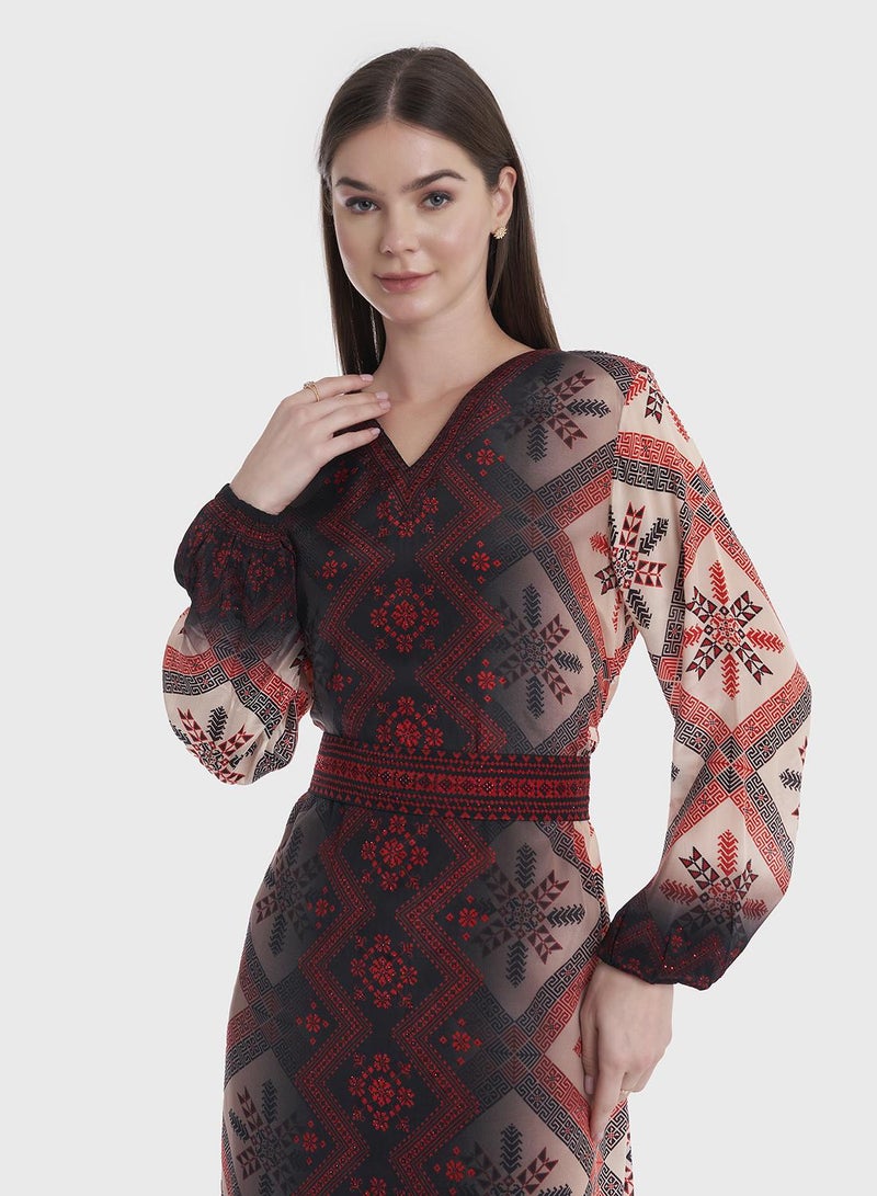 KASHKHA Viscose Printed Jalabiya - Image 3