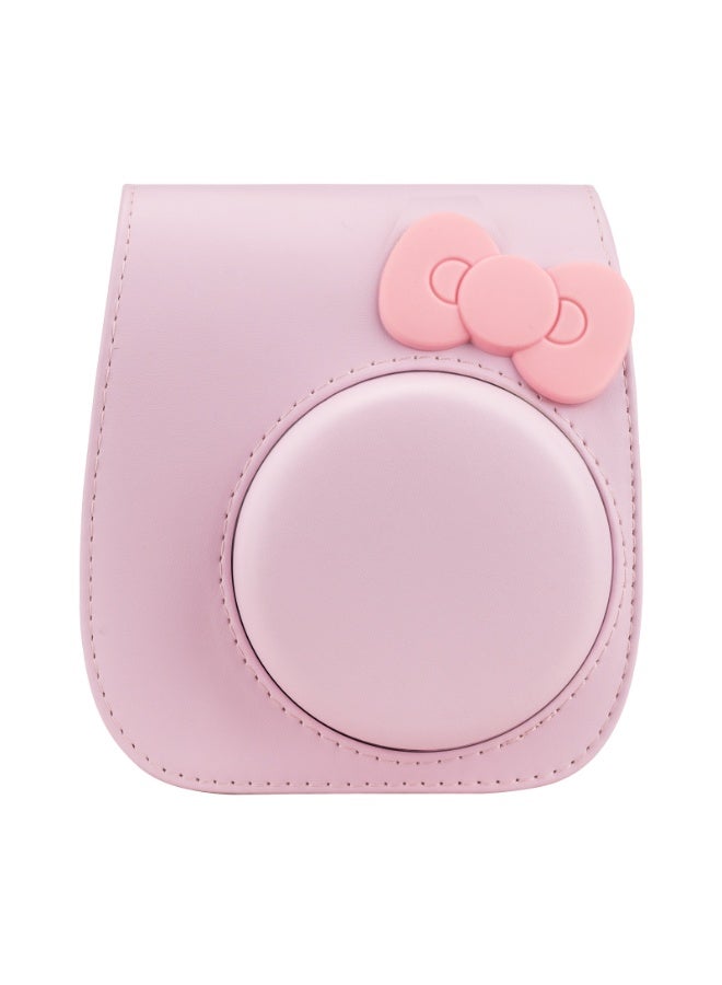 Protective Case for Fujifilm Instax Mini 12/11/9/8 Instant Cameras, PU Leather Portable Travel Camera Bag, Super Cute Design for Girl, With Photo Pockets and Adjustable Shoulder Strap (Pink) - Image 1