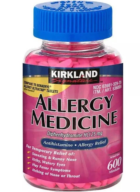 Allergy Medicine Diphenhydramine Hci 25 Mg 600 Minitabs