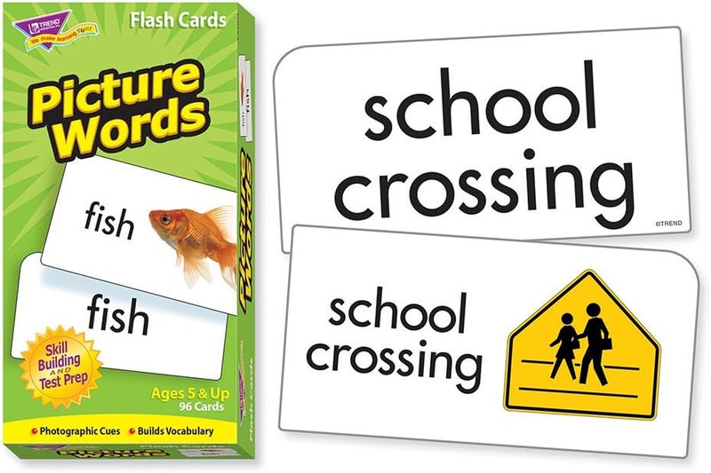 TREND ENTERPRISES Picture Words Skill Drill Flash Cards - 96 Colorful Self-Checking Cards for Language Skills, Ages 5 and Up - Image 2