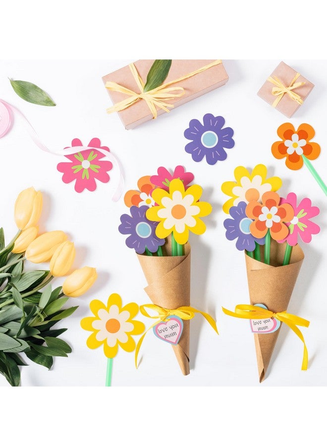 BeYumi Flower Bouquet Craft Kit - 24Pcs Mother's Day Flower Bouquet Craft for Kids Make Your Own Bunch of Flowers Teacher Appreciation Week DIY Thankful Gift Set School Classroom Home Fun Activities - Image 5