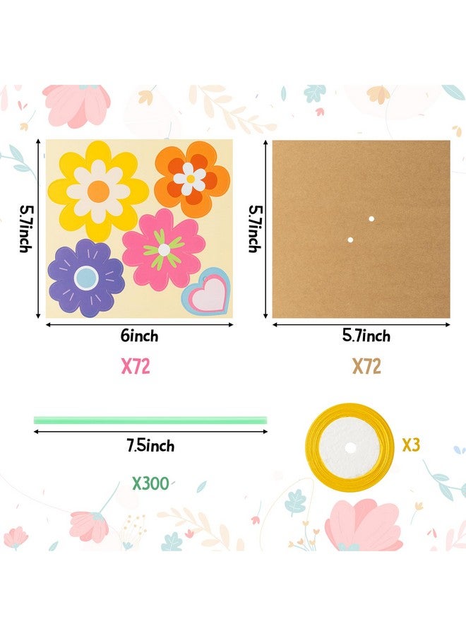 BeYumi Flower Bouquet Craft Kit - 24Pcs Mother's Day Flower Bouquet Craft for Kids Make Your Own Bunch of Flowers Teacher Appreciation Week DIY Thankful Gift Set School Classroom Home Fun Activities - Image 2