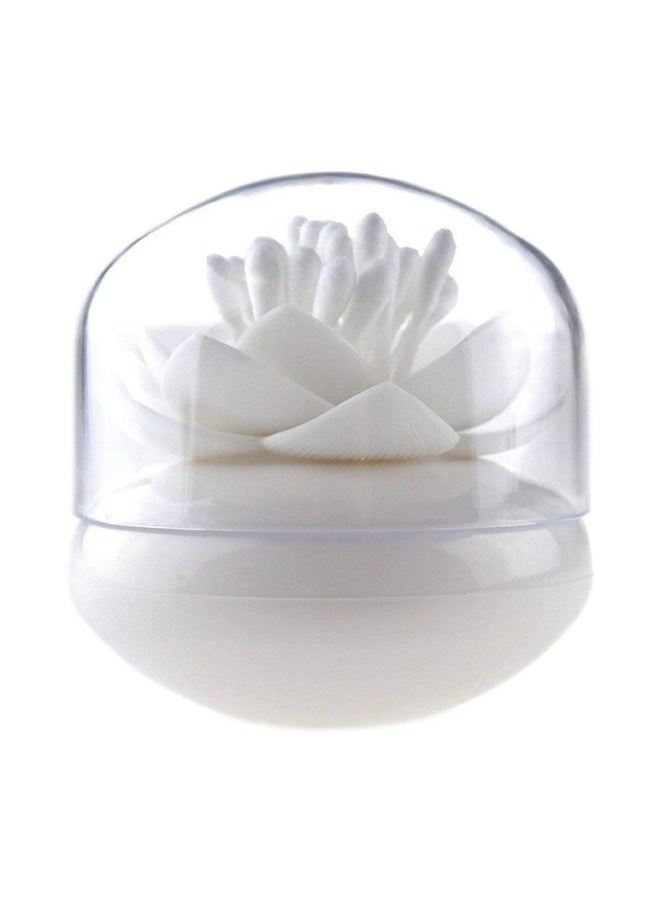 DOUGEI Bloss Lotus Cotton Swab Holder  Holders Cottons Bud Holder Stylish Birthday Gift Cotton Swab Box Beauty Toothpicks Holder Toothpick Case – White - Image 2
