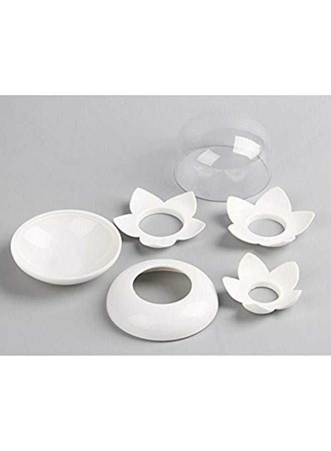 DOUGEI Bloss Lotus Cotton Swab Holder  Holders Cottons Bud Holder Stylish Birthday Gift Cotton Swab Box Beauty Toothpicks Holder Toothpick Case – White - Image 5