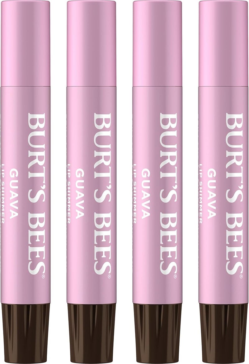 Burt's Bees 100% Natural Moisturizing Lip Shimmer in Guava - Pack of 4 Tubes - Image 1
