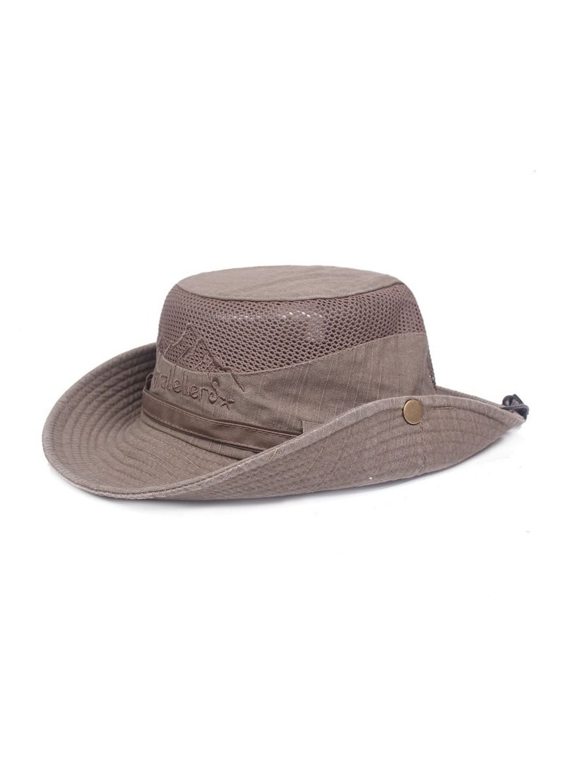 Loquat Practical Cap Hat Anti-UV Outdoor Travel Fishing Climbing Camping Picnic Sunhat (58cm) 