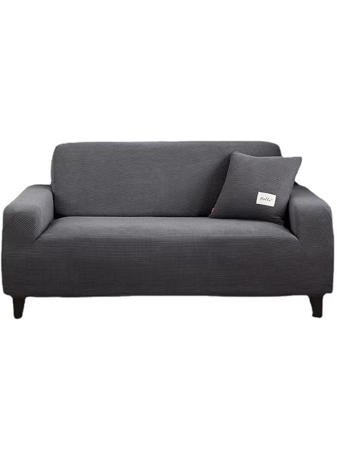 The Bros Knitted Stretch Sofa Cover All-Inclusive Stretch Universal Washable Non-Slip Stretch Soft Sofa Cover For Living Room Bedroom (Two Seats, Grey) - Image 3