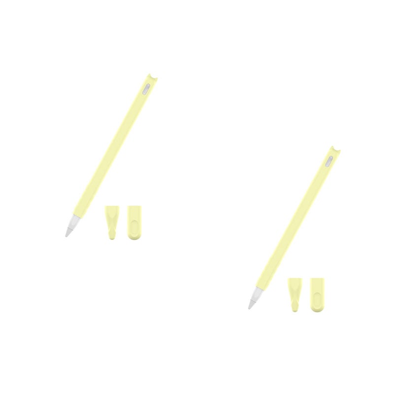 6 Pcs Silicone Case Protective Pouch Holder Nib Cover Protective Case Skin for Stylus Pen Light Yellow (1pc Stylus Pen Cover and 1pc Round Nib Cover and 1pc Nib Cover) - Image 1