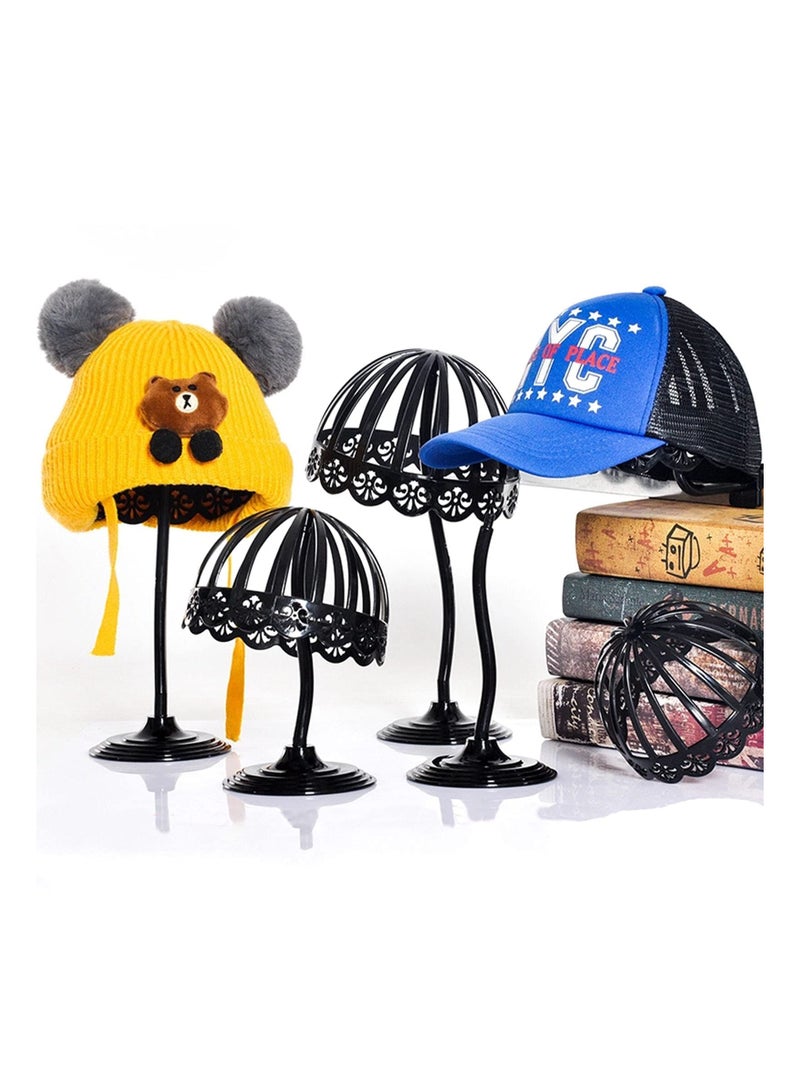 SOLARAE Holder Wig Holder, Black Plastic Wig Stand Plastic Stand More Movable Wig Holder Hats Display Stand Plastic Hat Stand for Hats Wig, Home Storage Rack (3 Pieces) - Image 5