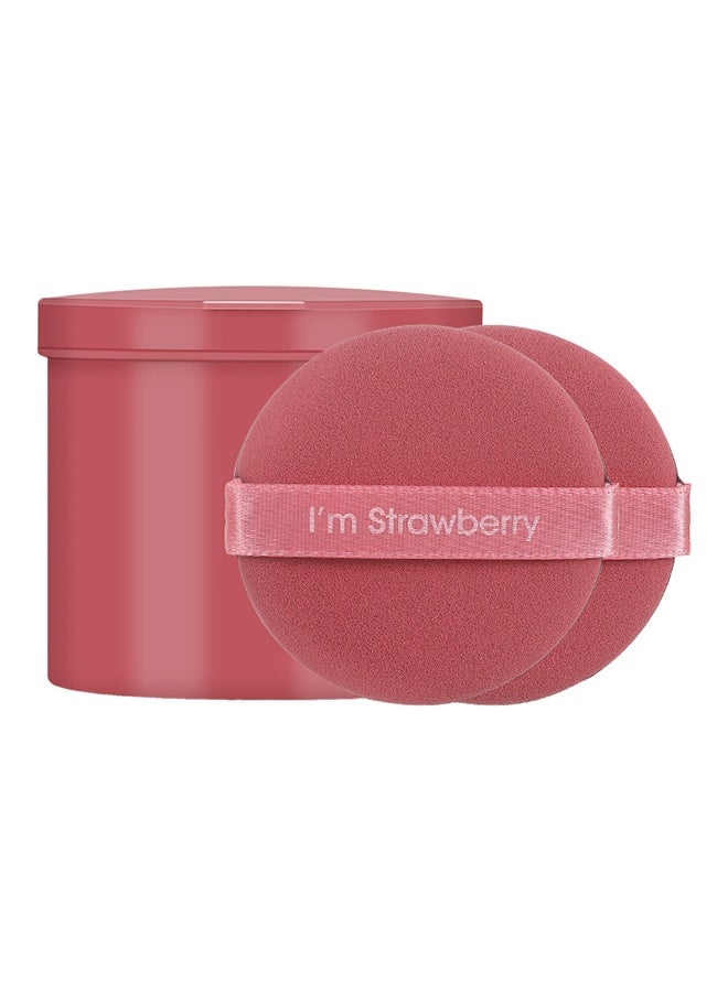 مجموعة إسفنجات مكياج ناعمة 7 قطع مع علبة تخزين - دائرية، إسفنجة قابلة لإعادة الاستخدام لمؤسسة السائل والبودرة - رطبة وجافة، غير مصنوعة من اللاتكس (فراولة-دائرية) - Image 1