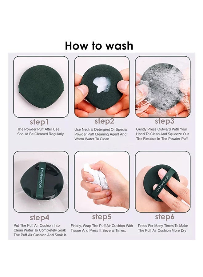 مجموعة إسفنجات مكياج ناعمة 7 قطع مع علبة تخزين - دائرية، إسفنجة قابلة لإعادة الاستخدام لمؤسسة السائل والبودرة - رطبة وجافة، غير مصنوعة من اللاتكس (فراولة-دائرية) - Image 5