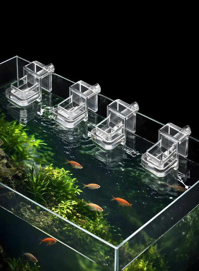 VAYINATO® Transparent Acrylic Aquarium Cover Brackets with Screw Clamp | Lid Support Clips for Rimless Fish Tanks | Anti-Jump Design | Clear Plastic Mounts for Dividers & Lids (4 Pcs) - Image 1