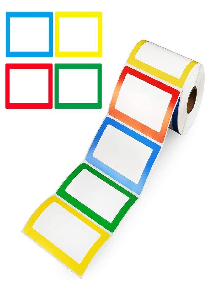 Climberty® 300 Sheet Colored Label Stickers, 4 Colors Name Tag Sticker, 3.5"x2.3" Self Adhesive Tags for Office, School, Classroom, Meeting, Kindergarten, Parties, Warehouses, Clothes and Mailing - Image 1