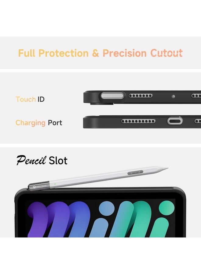 هوو حافظة لوحة مفاتيح HOU لجهاز iPad Mini 7/6، حامل قابل للتعديل بزاوية 156 درجة، حافظة حماية كاملة قابلة للفصل لجهاز iPad Mini 7/6، 11 مفتاح اختصار، إضاءة خلفية 7 ألوان، سيليكون بولي يوريثان، متعددة الوظائف، بلوتوث  - Image 4