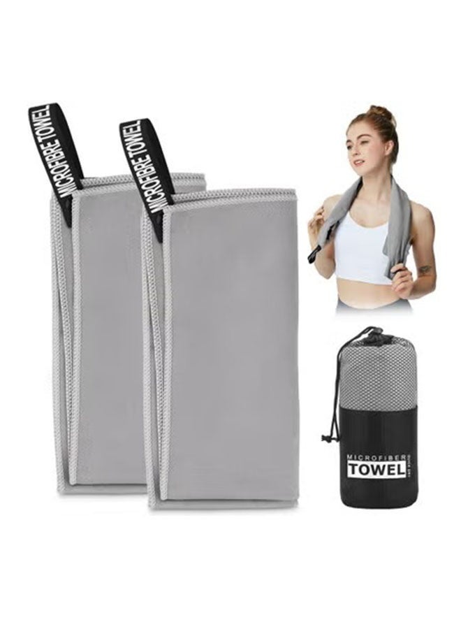Towels – Gray Cylindrical Bag, 40x80cm, 2 Pieces (Two-Towel Pack), Quick Dry