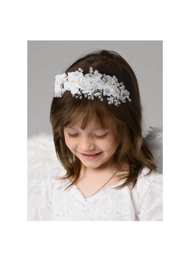 SWEETV Weetv Flower Girl Headpiece For Wedding Communion Headpiece For Girls Princess Headband For Girls Hair Accessories For Birthday Party  - Image 1
