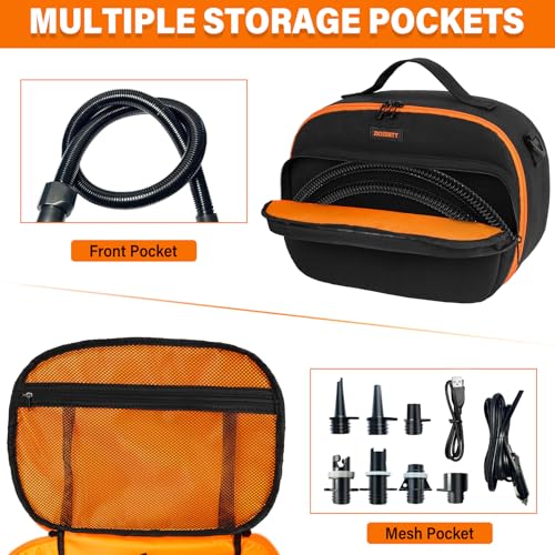 ZIOZERTT Water Resistant Carrying Bag Compatible with OutdoorMaster SHARK/Dolphin SUP Paddle Board Pump,Portable Case for Electric Paddle Board Pump Accessories,Bag Only - Image 3