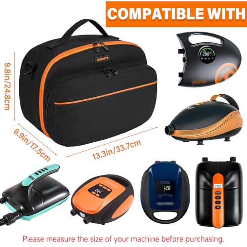 ZIOZERTT Water Resistant Carrying Bag Compatible with OutdoorMaster SHARK/Dolphin SUP Paddle Board Pump,Portable Case for Electric Paddle Board Pump Accessories,Bag Only - Image 4