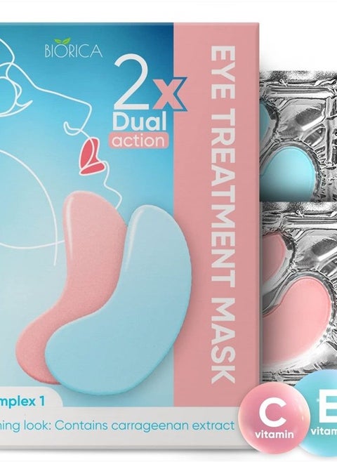 Dual Action Under-Eye Patches, Collagen & Carrageen Gel Eye Mаsk for Puffy Eyes, Wrinkles & Dark Circles, Moisturizing Under Eye Gel Pads for Skin Elasticity, 20 pairs, 2 Kinds of Patches in 1 Package