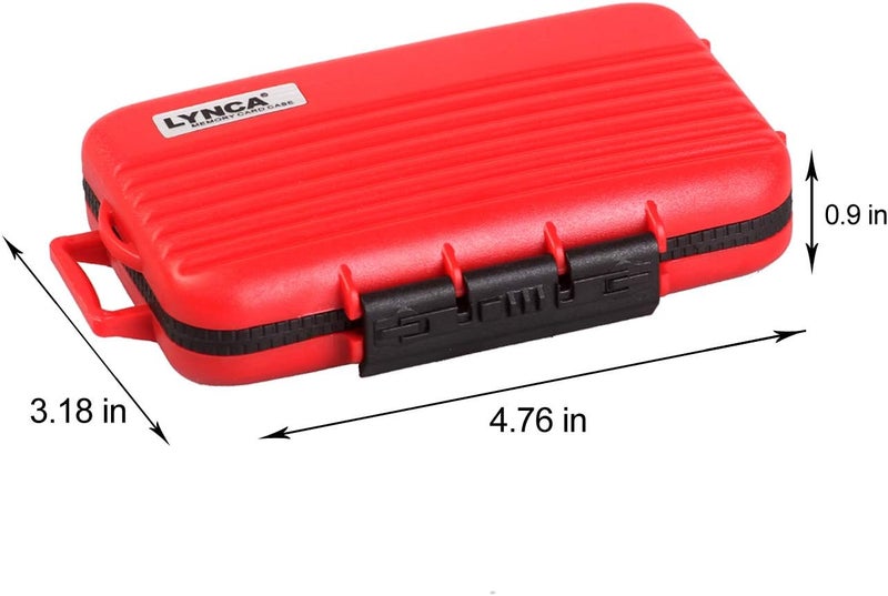 Lynca 24 Slots Camera Memory Card Case Holder Water-Resistant Anti-Shock SD Card Case Holder Wallet for 8 SD Cards 4 CF Cards 12 Micro SD/TF Cards Storage Box, Compact Memory Cards Wallet (Red) - Image 5