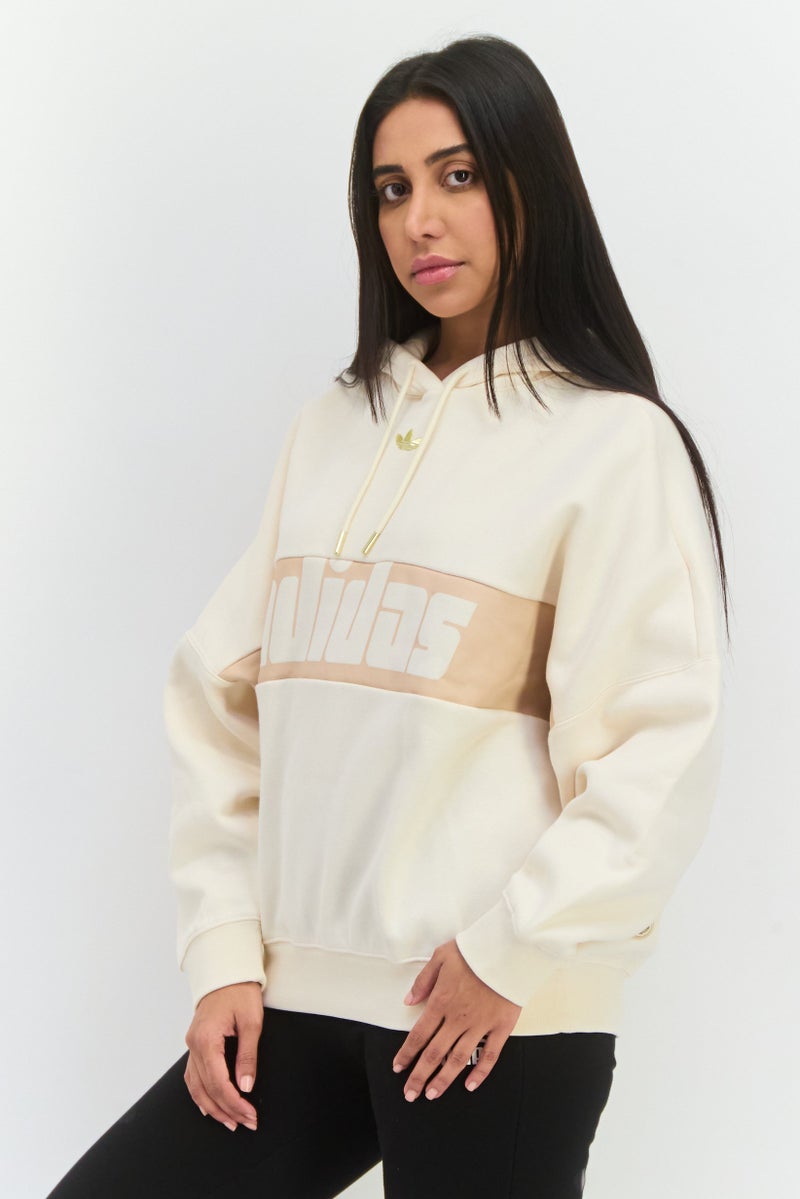 adidas Originals Women Sportswear Fit Long Sleeves Outdoor Hoodies, Off White  - Image 2