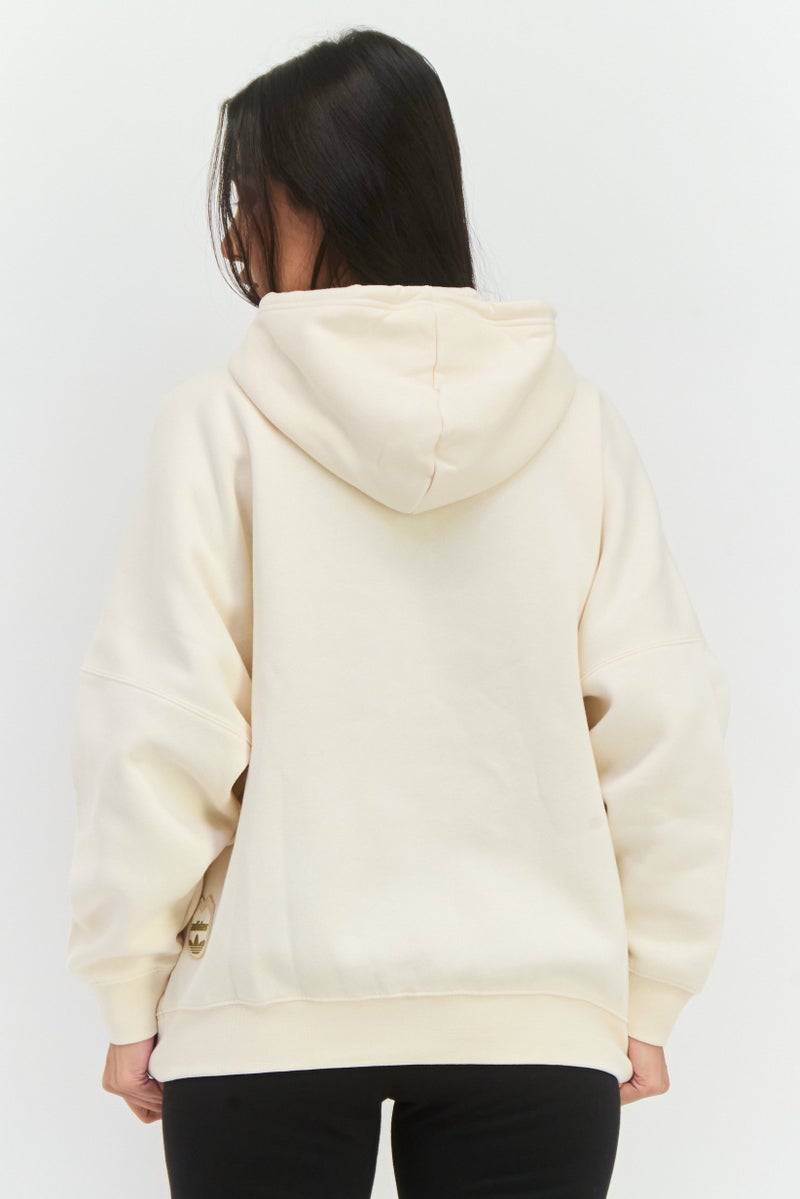 adidas Originals Women Sportswear Fit Long Sleeves Outdoor Hoodies, Off White  - Image 3