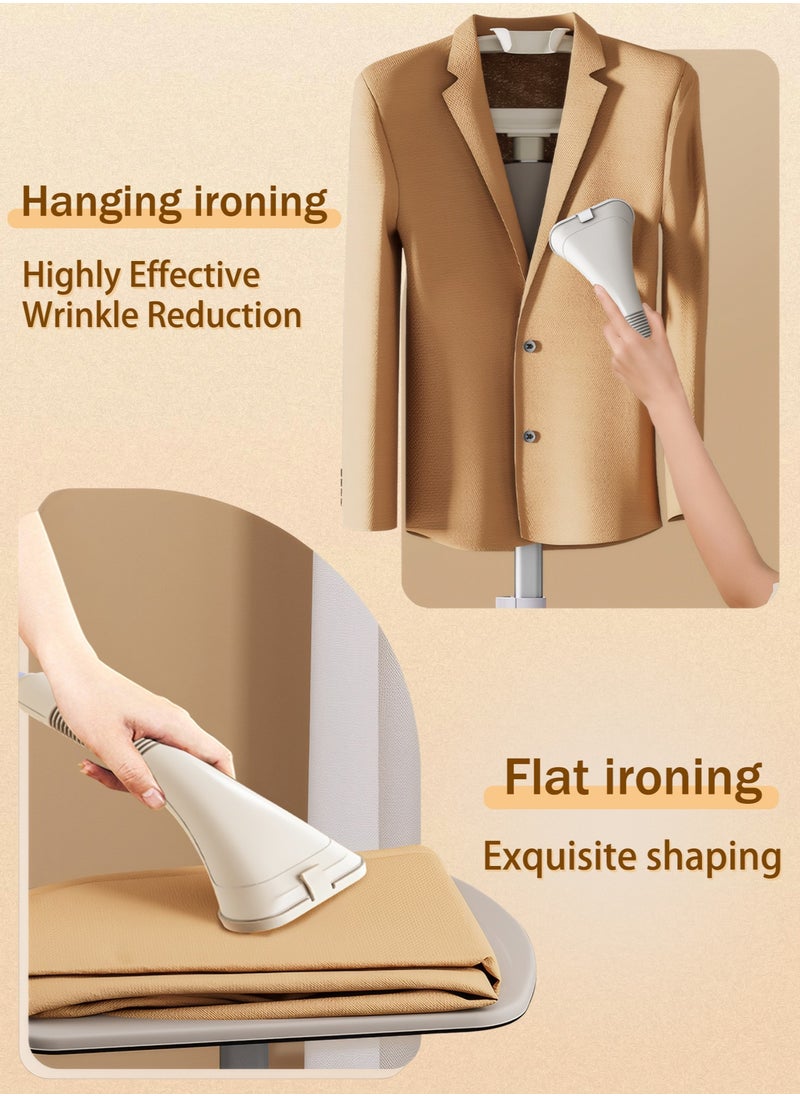 Bolivia's - Clothes Professional Vertical Garment Steamer, Full Size Double Pole 2000 W Ironing with Built-in Ironing Board and 1.8 L Water Tank for Household Commercial - Image 1