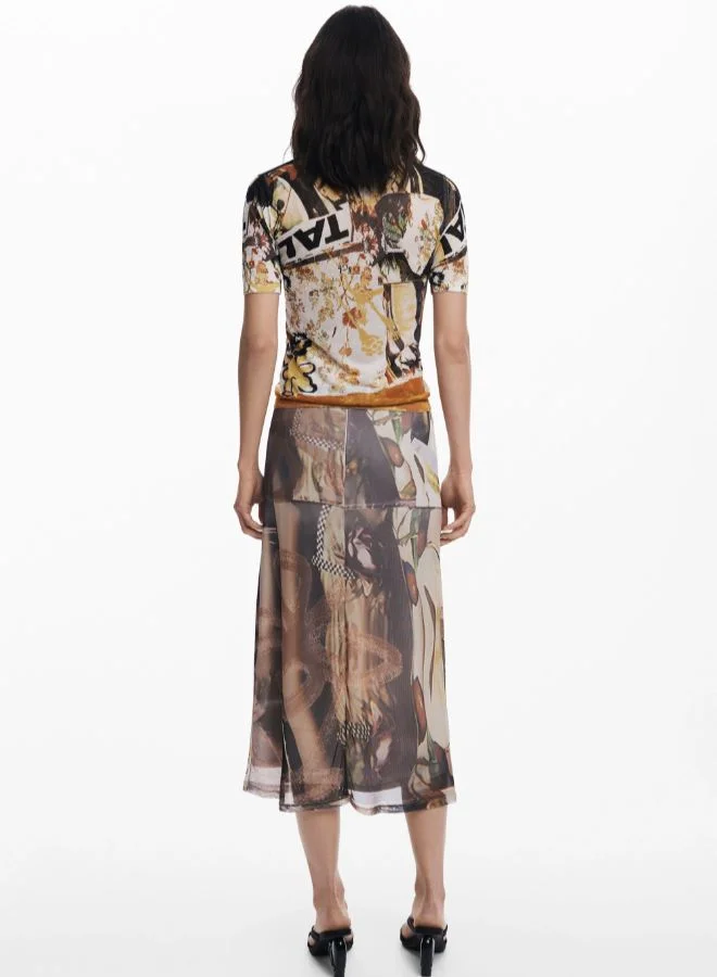 DESIGUAL Multicolour Collage Tulle Skirt for Women | Best Price UAE