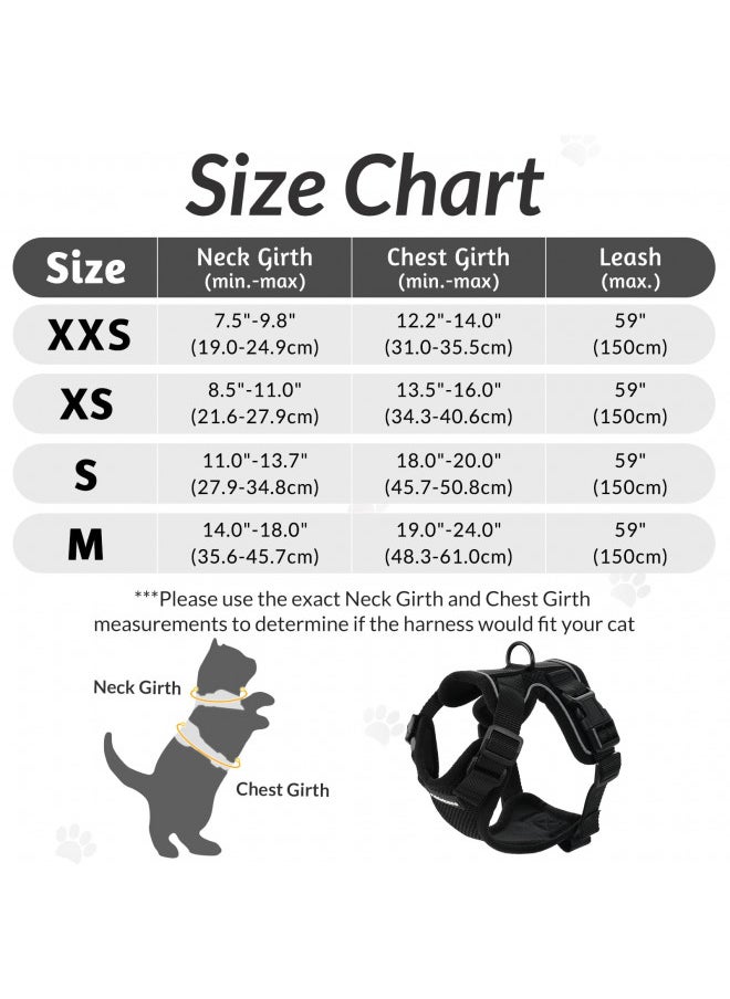 Rabbitgoo rabbitgoo Cat Harness and Leash for Walking, Escape Proof Soft Adjustable Vest Harnesses for Cats, Easy Control Breathable Reflective Strips Jacket, Black, S  - Image 2