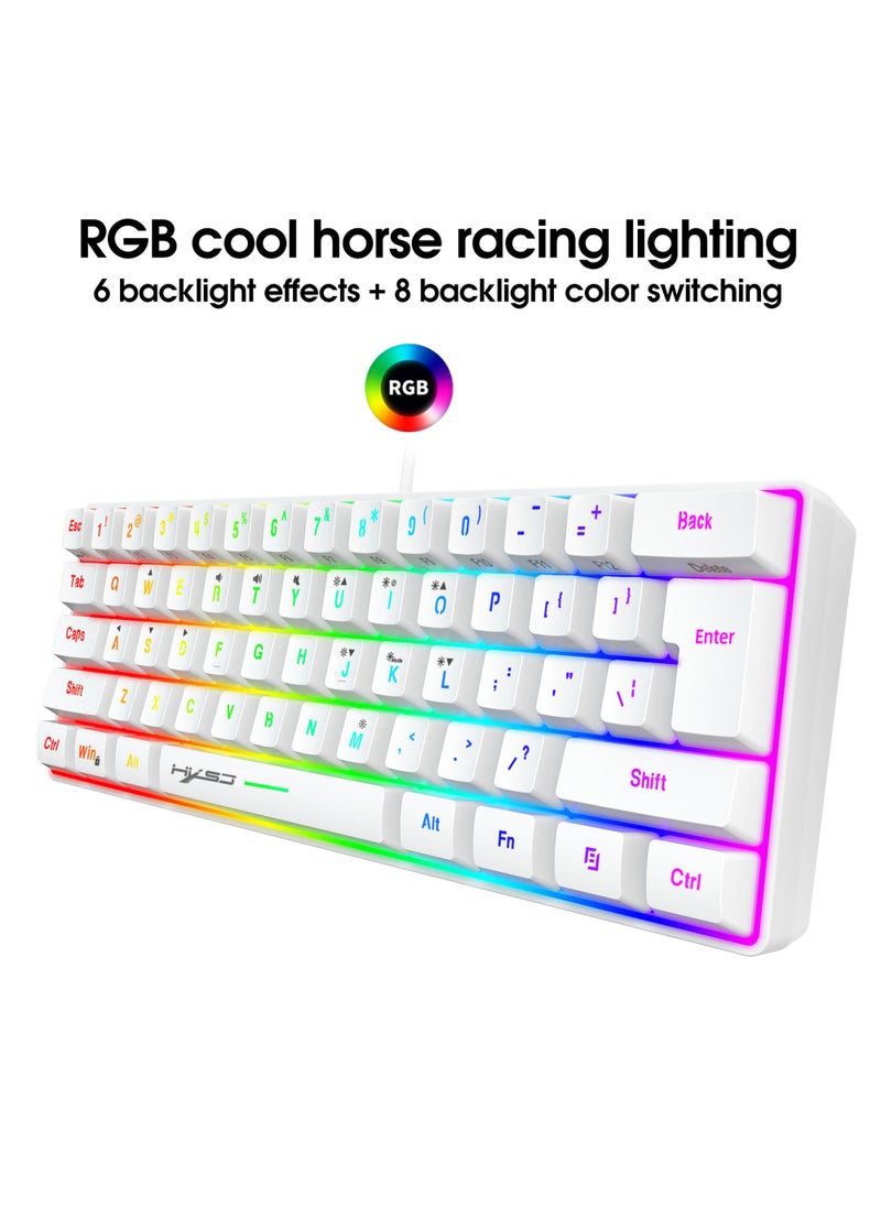 إتش إكس إس جيه لوحة مفاتيح الألعاب السلكية V700 ذات 61 مفتاح RGB ومجموعة ماوس الألعاب السلكية J900 USB  - Image 3
