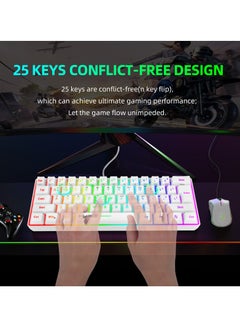 إتش إكس إس جيه لوحة مفاتيح الألعاب السلكية V700 ذات 61 مفتاح RGB ومجموعة ماوس الألعاب السلكية J900 USB  - Image 4