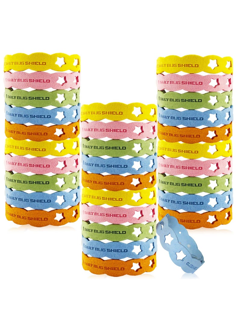 SYOSI أساور طرد البعوض، عبوة 30 حبة بدون DEET من الألياف الدقيقة لطرد الحشرات والبعوض للأولاد والكبار في الهواء الطلق، للتخييم، الصيد، والسفر - Image 1