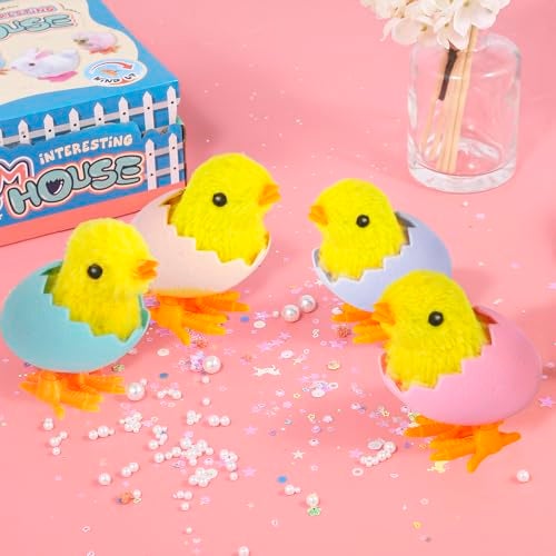 Audaisyly Chick Bunny Wind Up Toys for Kids 4 PCS Clockwork Novelty Jumping Hopping Toy for Easter Egg Hunt Basket Stocking Party Birthday Gift - Image 5
