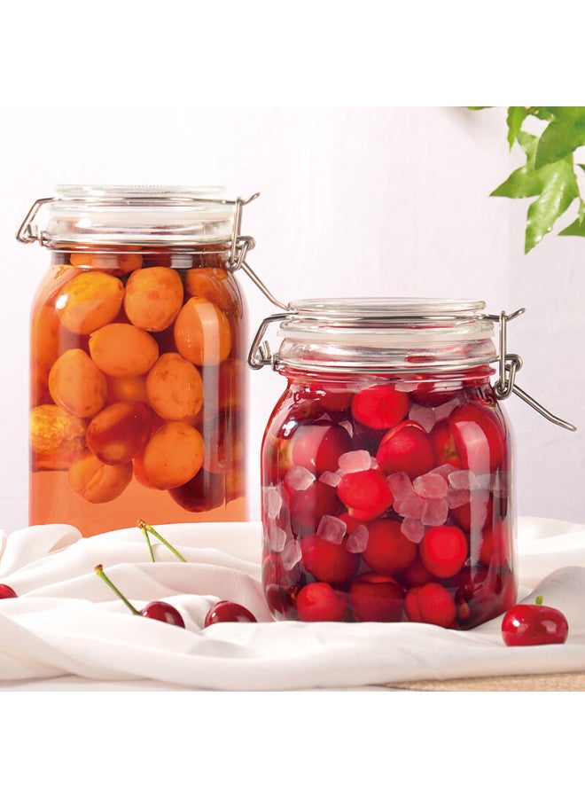 Scybe Glass Storage Jars, Food-grade Glass Containers For Infusing Liquor And Pickling, Sige 1000ml, Set Of 2 - Image 2