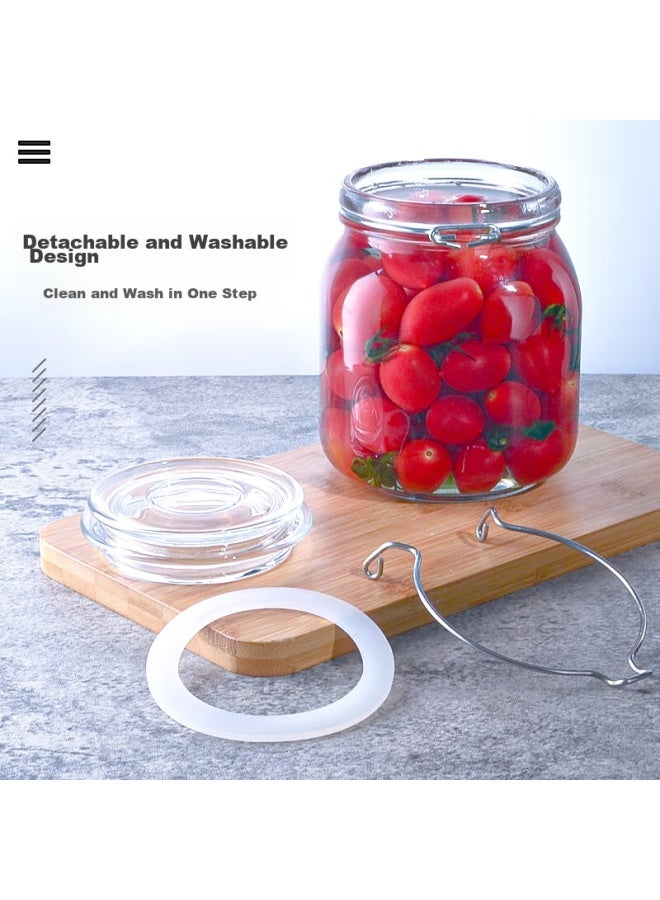 Scybe Glass Storage Jars, Food-grade Glass Containers For Infusing Liquor And Pickling, Sige 1000ml, Set Of 2 - Image 5