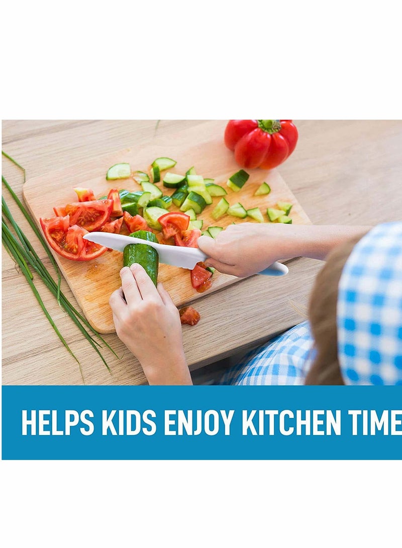 Suntown Kids Knife Set for Cooking and Cutting Fruits, Veggies Cake Perfect Starter Knife Set for Little Hands in the Kitchen Nylon Knife Fun Safe Lettuce Knife for Kids Children, 3-Piece (Blue) - Image 4