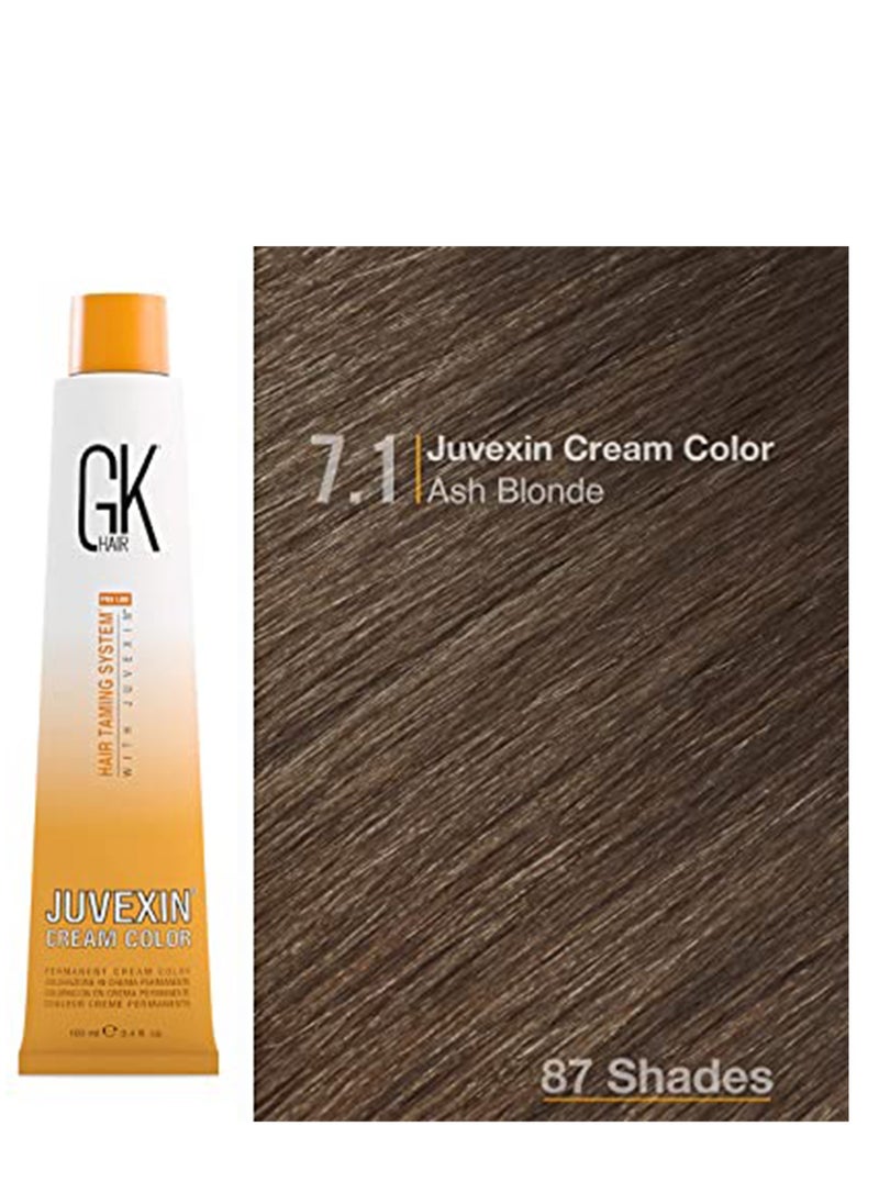 GK Hair GK JUVEXIN CREAM COLOR 7.1 ASH BLONDE 